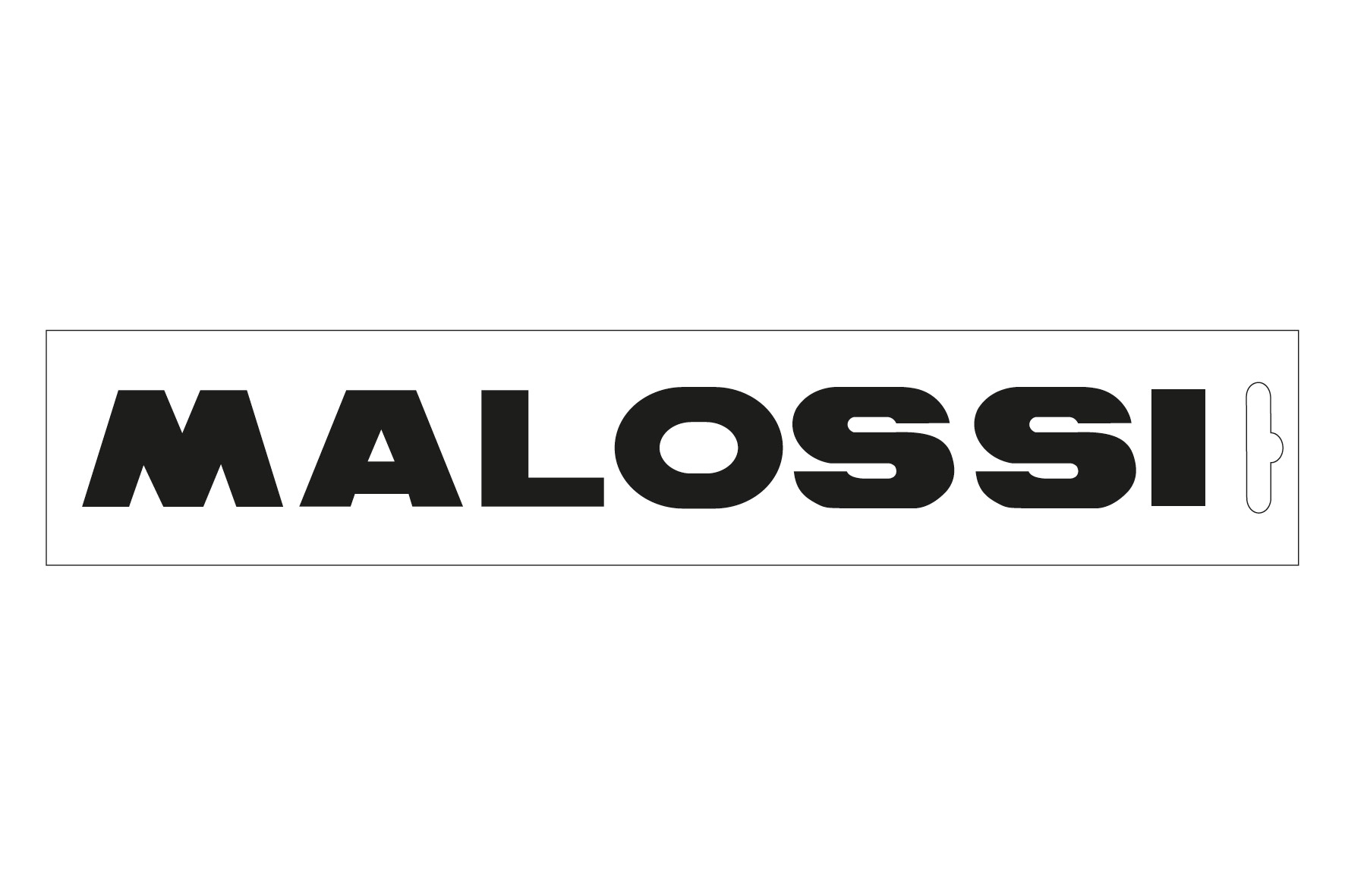 Malossi Black Malossi sticker - length 14 cm